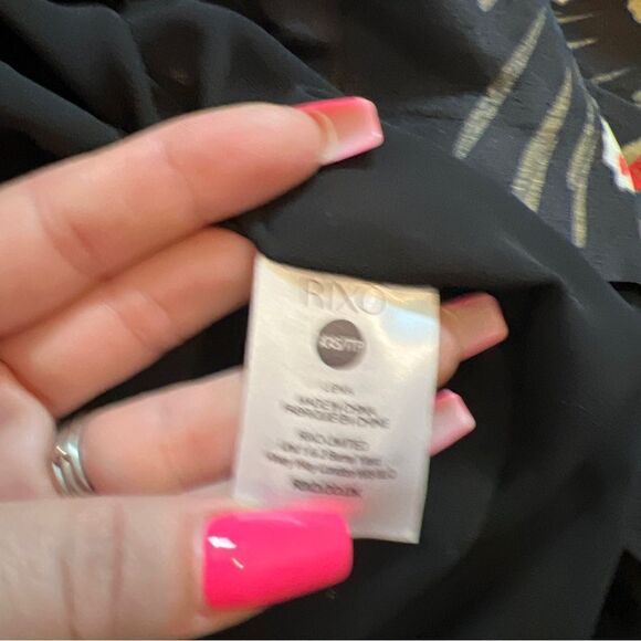 New Rixofloral-print feather-trim dress Sz-2 USA - Picture 13 of 15